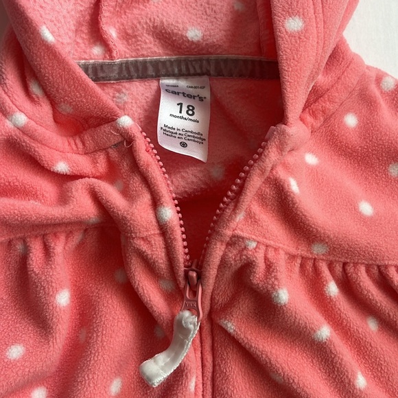 Carter's Baby Gray Zip-Up Fleece Hoodie and Hooded Fleece Vest Size 18 Months - Picture 8 of 10